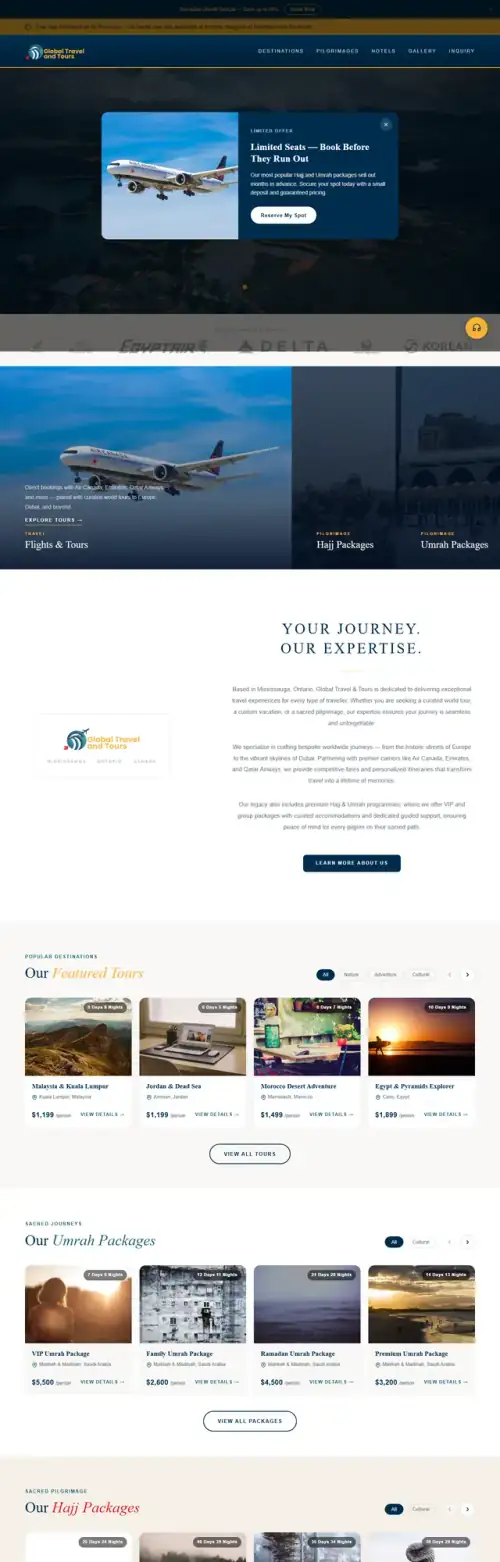 Global Travel and Tours website preview